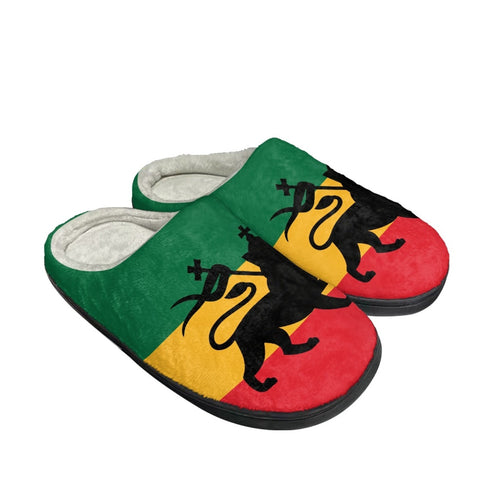 Rasta Lion Of Judah Cotton Slippers - CaribeHeart Rasta